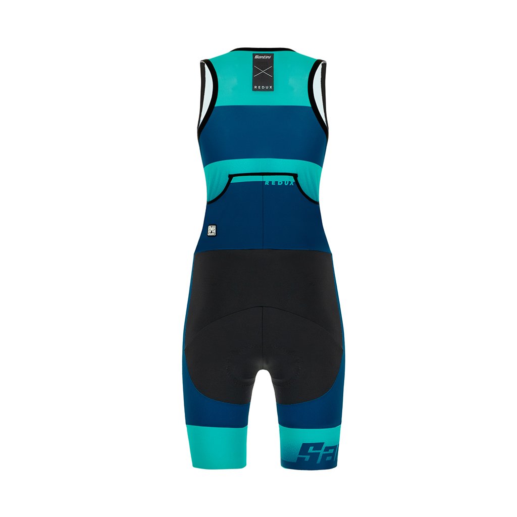 Santini Womens Ferox Sleeveless Trisuit (Teal) - Cyclop.in