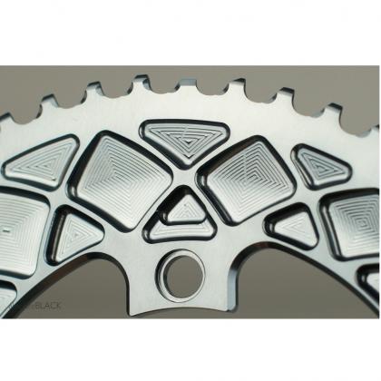 Absolute Oval Road Chainring 2X 110/5 (No SRAM) - Black - Cyclop.in