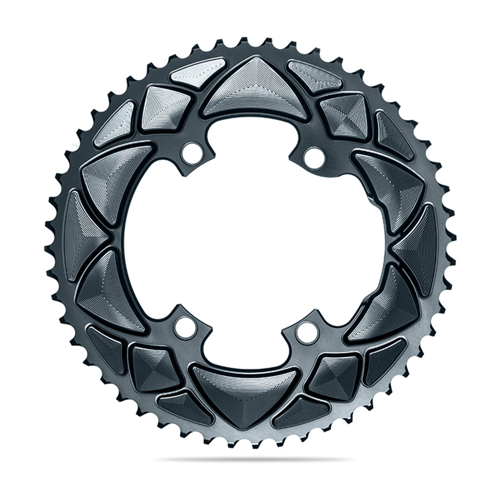 Absolute-Round-Road-Chainring-2X-110/4-Shimano9100-Black - Cyclop.in