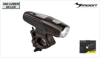 Moon LX360 Rechargeable Front Light With Remote and Helmet Mount - Black - Cyclop.in