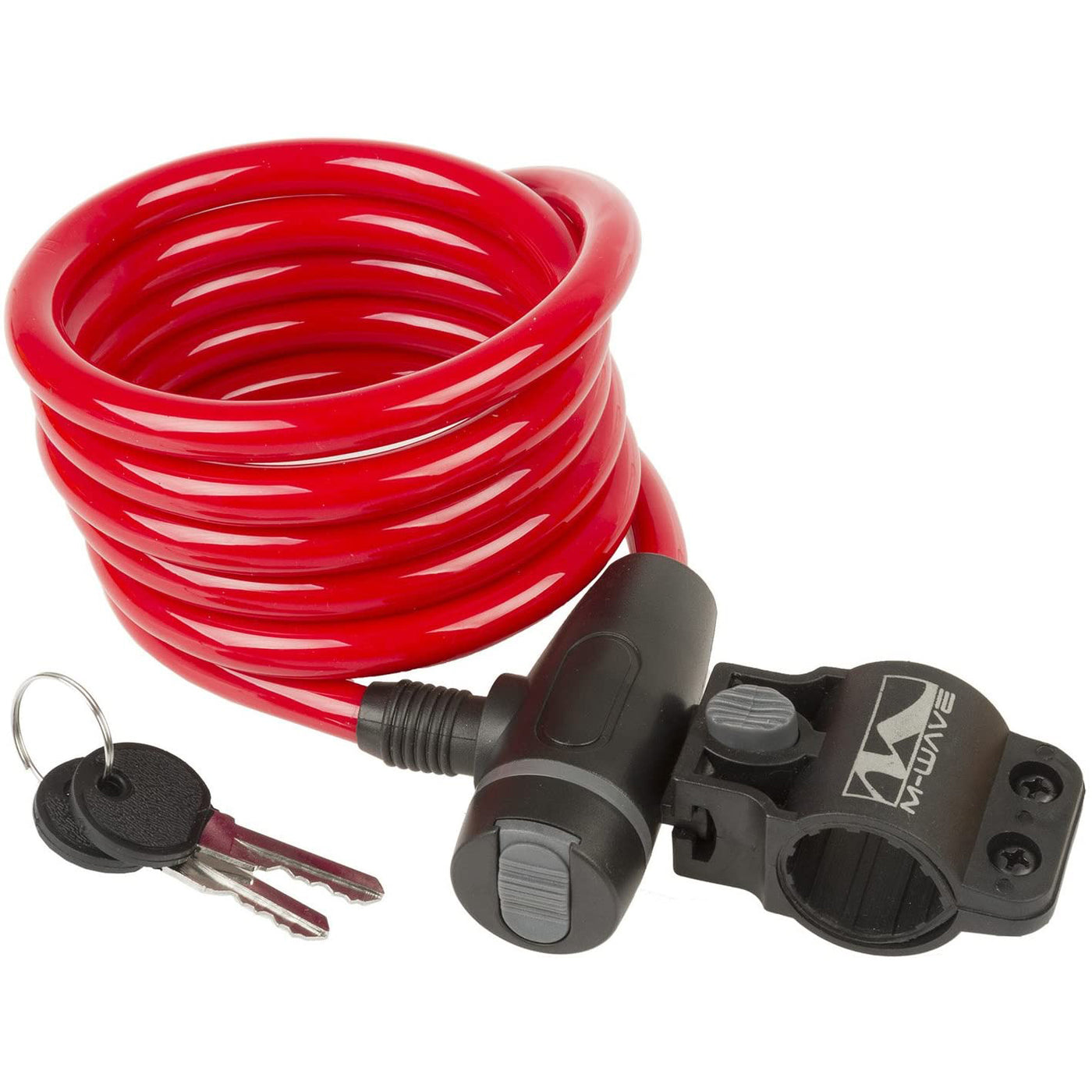 M-Wave 10x18 Spiral Cable Combination Lock with Card - Red - Cyclop.in