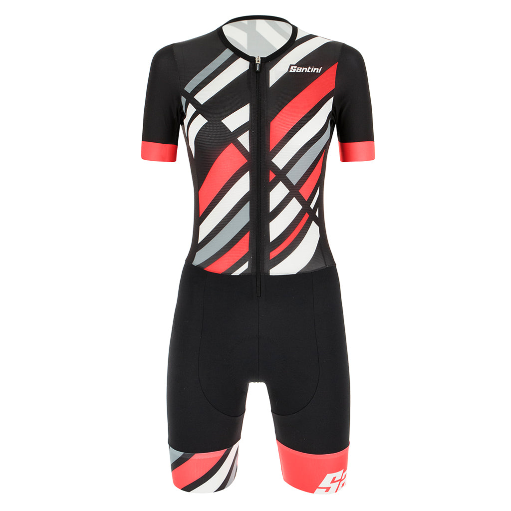 Santini Woman Redux Trisuit Short Sleeve - Granatina - Cyclop.in