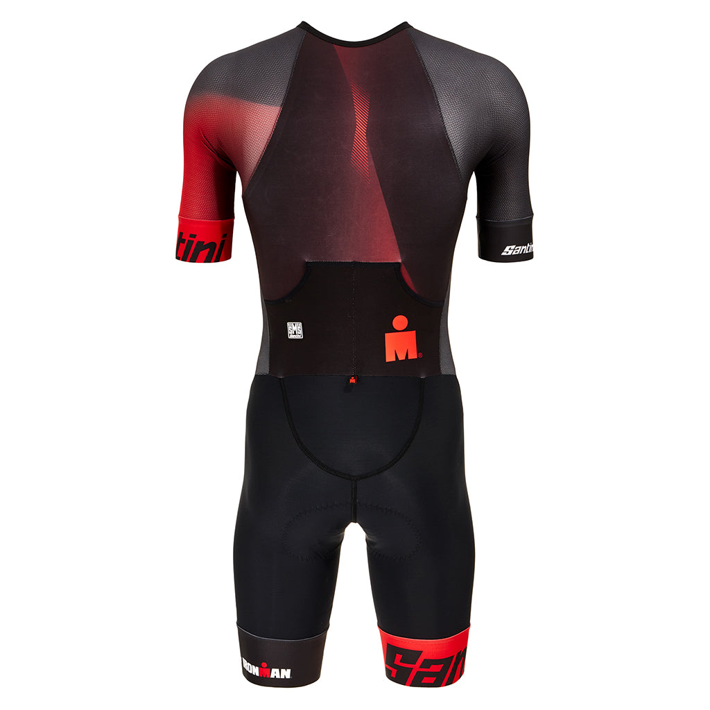 Santini Ironman Ikaika Short Sleeve Trisuit  - Black/Red - Cyclop.in