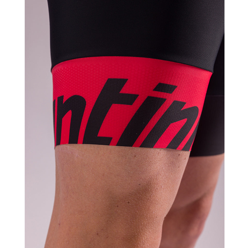 Santini Ironman Ikaika Short Sleeve Trisuit  - Black/Red - Cyclop.in