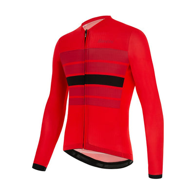 Santini Eco Sleek Bengal Long Sleeve Jersey - Red - Cyclop.in