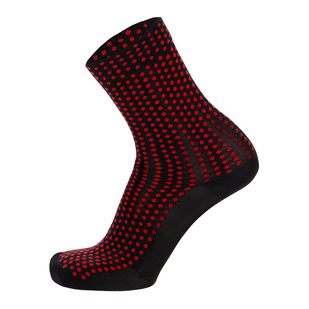 Santini Sfera Medium Profile Socks -Red - Cyclop.in