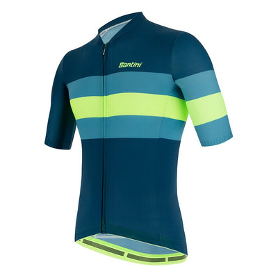 Santini Eco Sleek Bengal Short Sleeve Jersey - Green - Cyclop.in