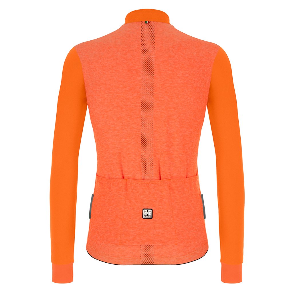 Santini Colore Puro Thermal Jersey - Flashy Orange - Cyclop.in