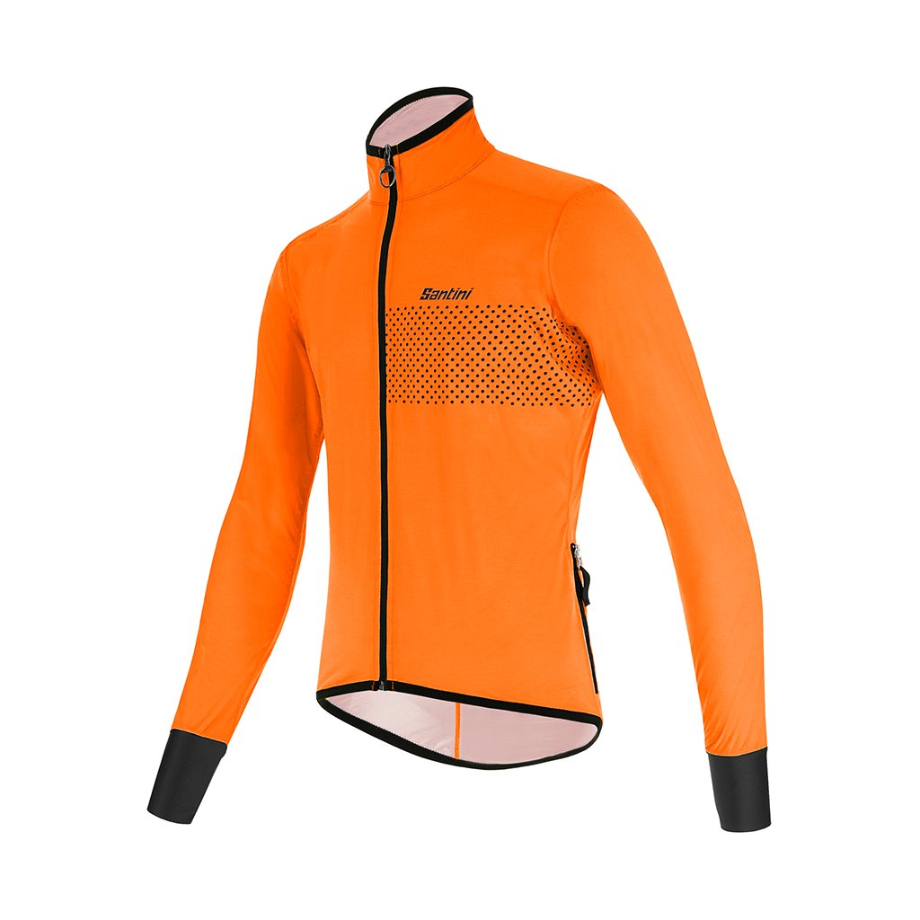 Santini Guard Nimbus Rain Jacket - Flashy Orange - Cyclop.in