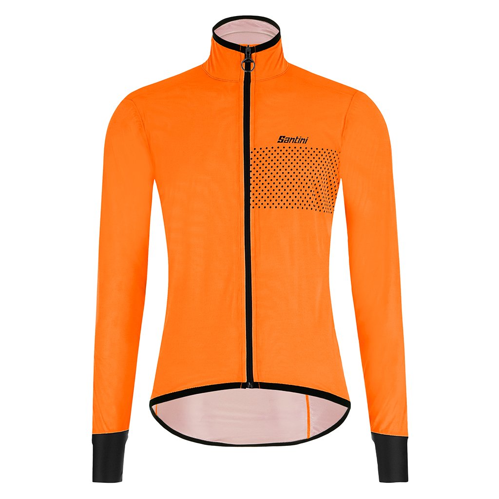 Santini Guard Nimbus Rain Jacket - Flashy Orange - Cyclop.in