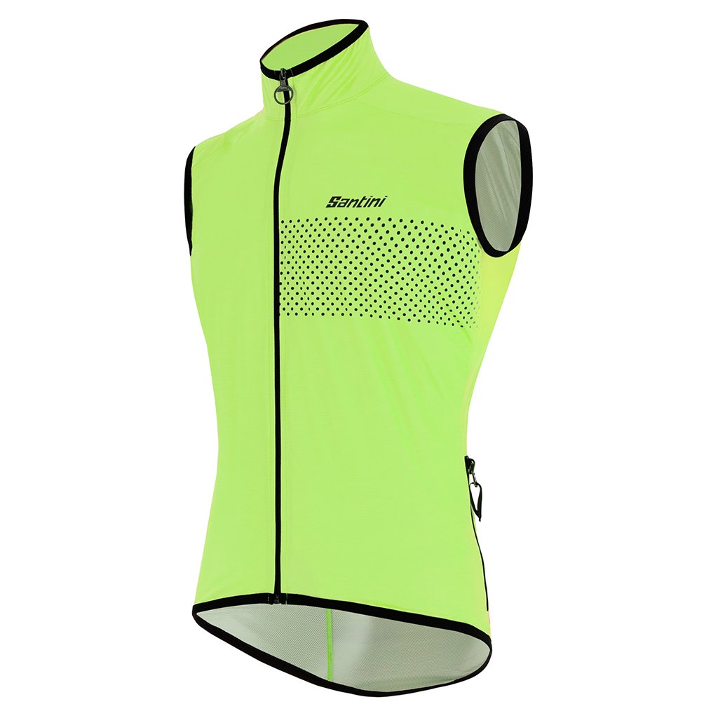 Santini Guard Nimbus Rain-Wind Vest - Fluo Green - Cyclop.in
