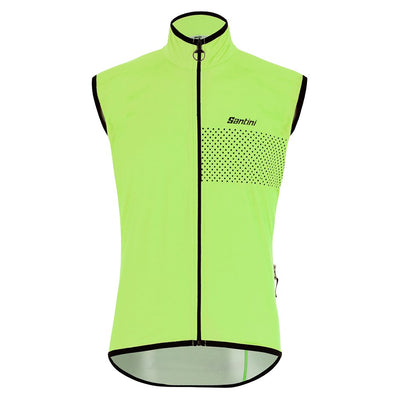 Santini Guard Nimbus Rain-Wind Vest - Fluo Green - Cyclop.in