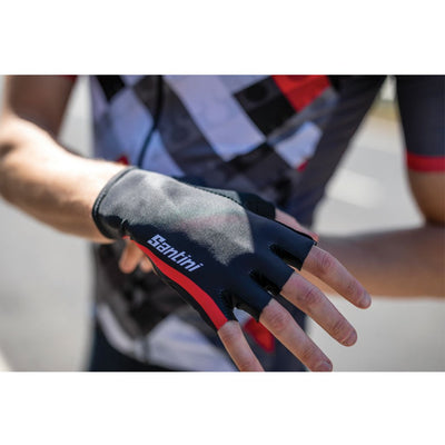Santini VIS Ironman Gloves (Red) - Cyclop.in