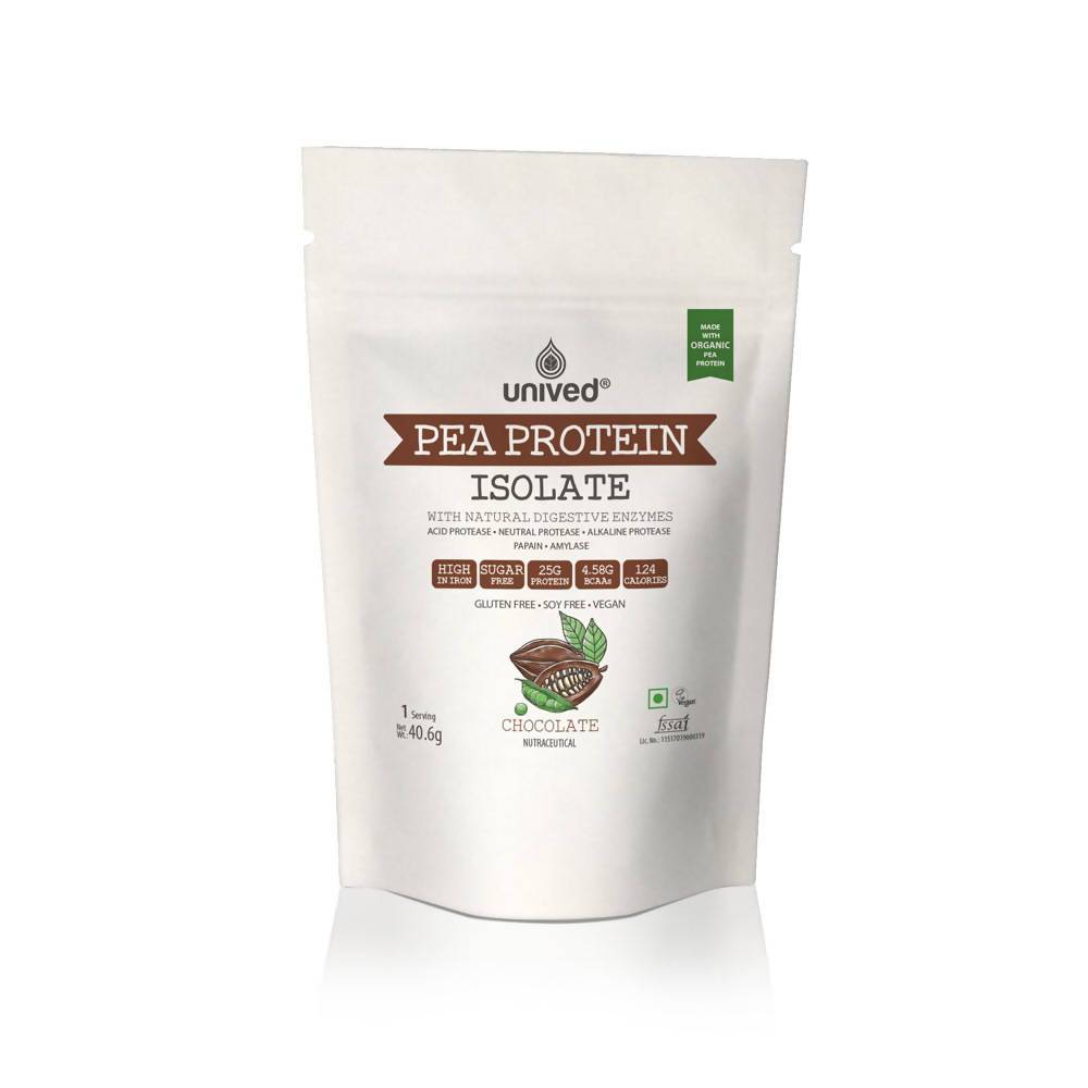 Unived Organic Pea Protein Isolate, Chocolate & Unflavoured, with Natural Digestive Enzymes, Vegan & Plant-Based Protein - Cyclop.in