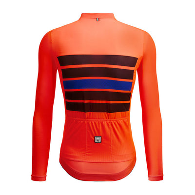 Santini Eco Sleek Bengal Long Sleeve Jersey - Orange - Cyclop.in