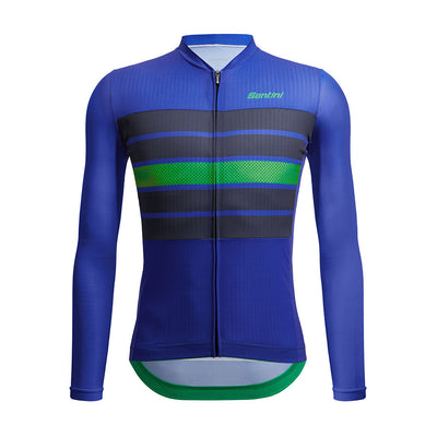 Santini Eco Sleek Bengal Long Sleeve Jersey - Blue - Cyclop.in
