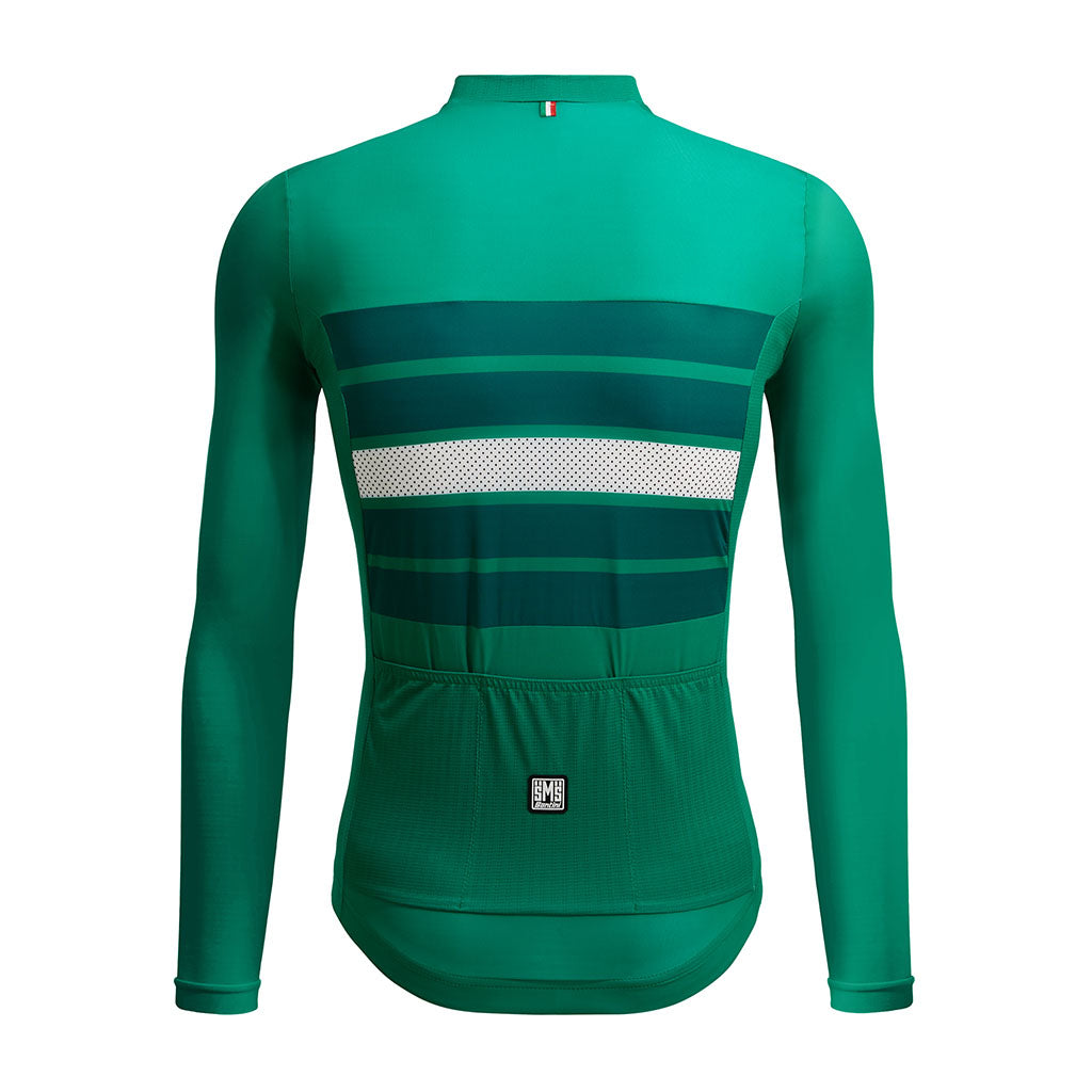 Santini Eco Sleek Bengal Long Sleeve Jersey - Green - Cyclop.in