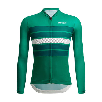 Santini Eco Sleek Bengal Long Sleeve Jersey - Green - Cyclop.in