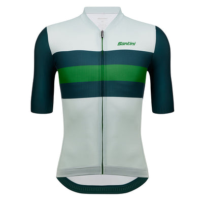Santini Eco Sleek Bengal Jersey - White/Green - Cyclop.in