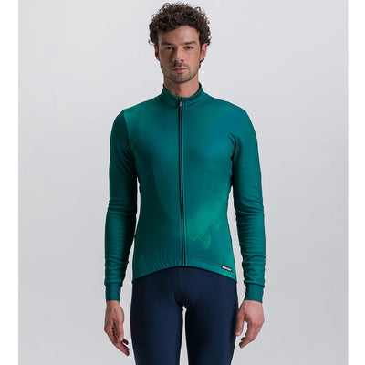 Santini Pure Dye Long Sleeve Jersey - Fluo Green - Cyclop.in