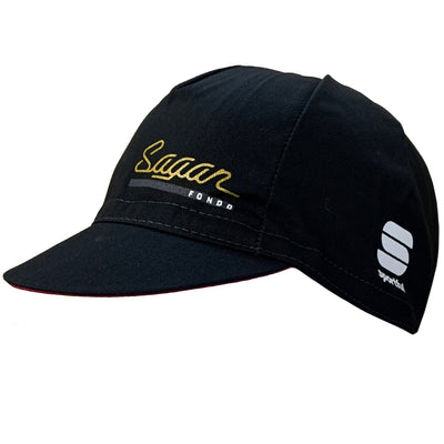 Sportful Cap GF Sagan Black Ruby Wine Uni Size - Cyclop.in