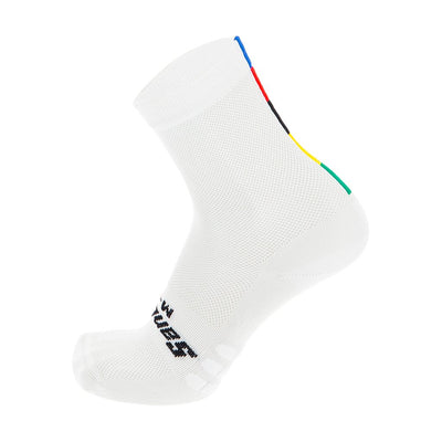 Santini UCI Official High Profile Socks - White - Cyclop.in