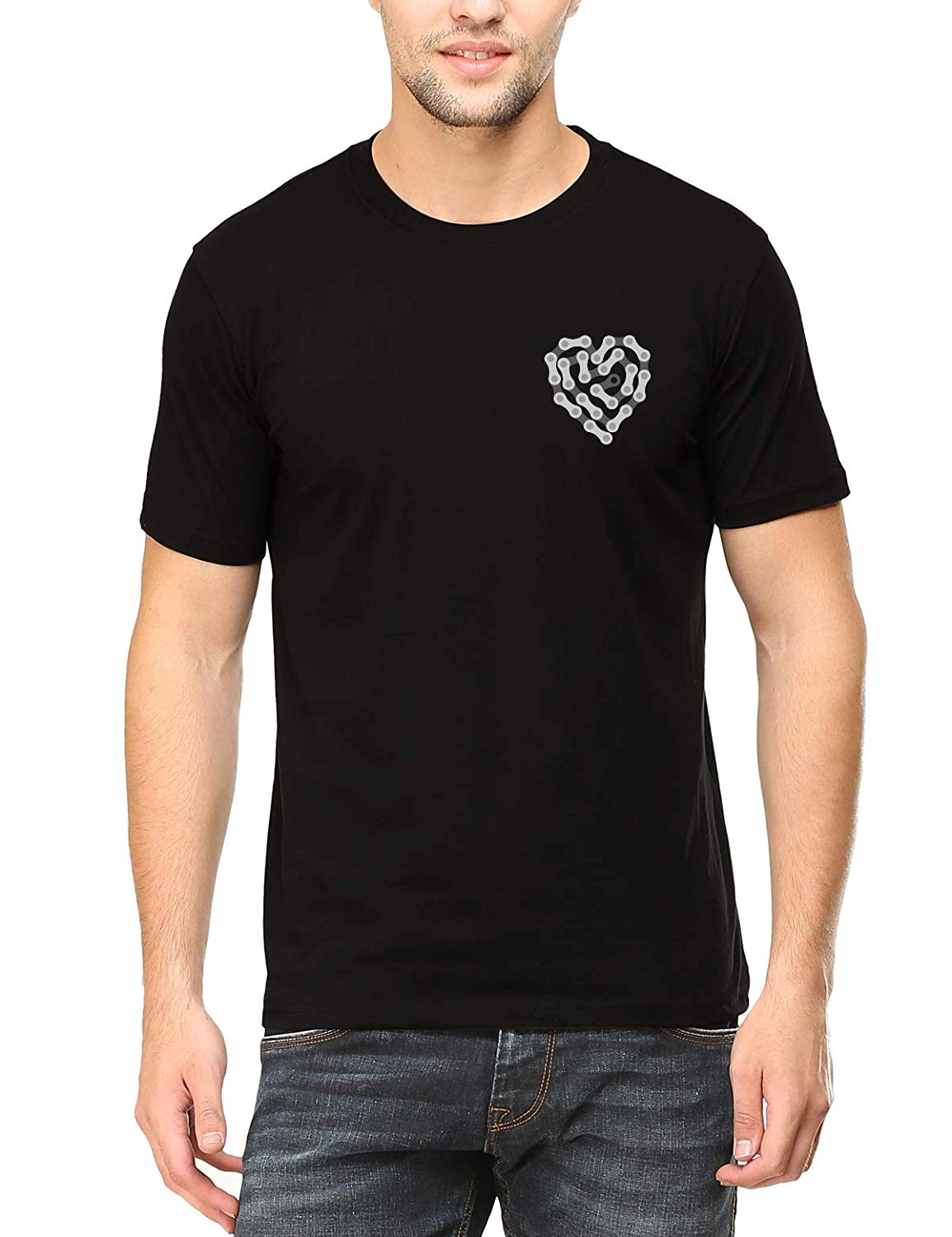 Swag Swami Men's Bicycle Chain Heart T-Shirt - Cyclop.in