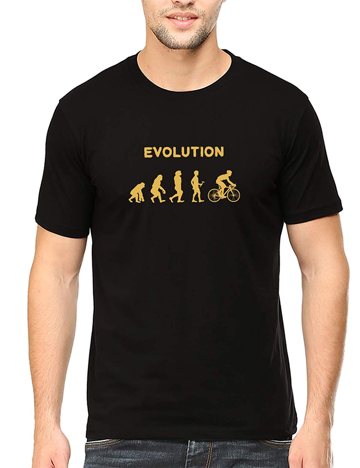 Swag Swami Men's  Evolution Of Cycling  T-Shirt - Cyclop.in