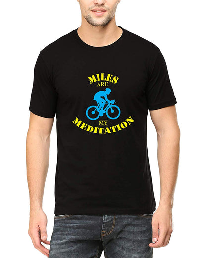 Swag Swami Men's  Miles Are My Meditation T-Shirt - Cyclop.in