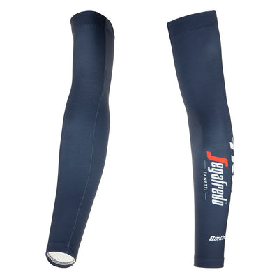 Santini Trek-Segafredo Arm Warmers (Nautica Blue) - Cyclop.in