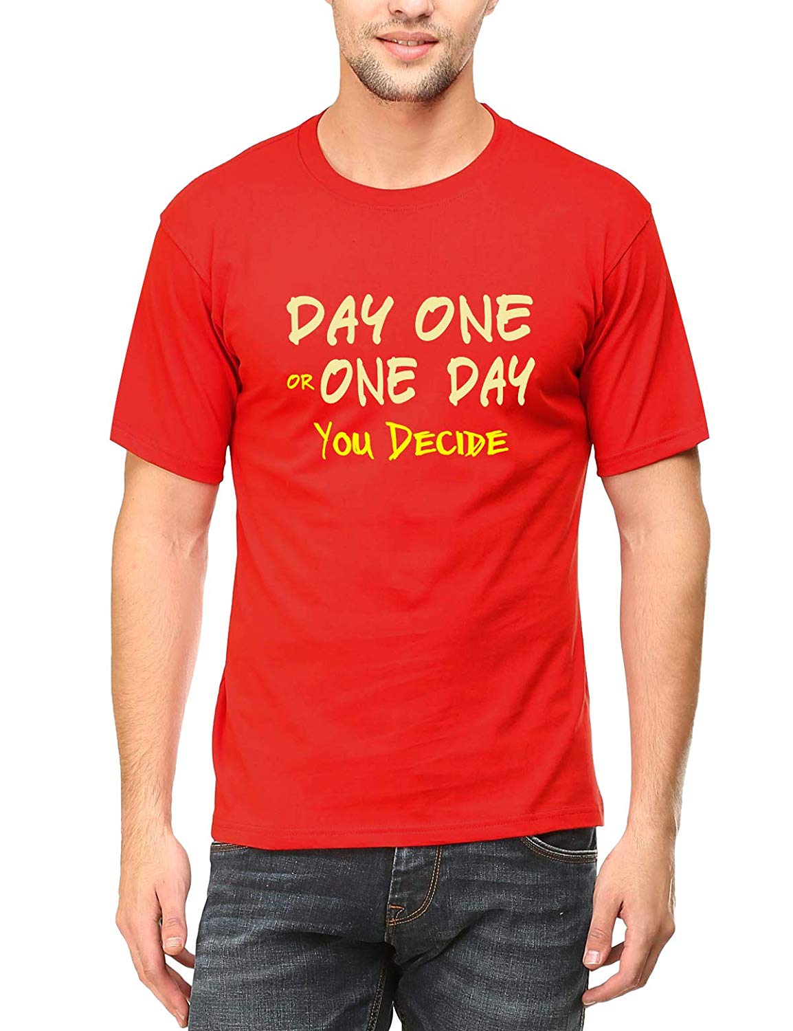 Swag Swami Men's  Day One Or One Day You Decide Cycling Motivation T-Shirt - Cyclop.in