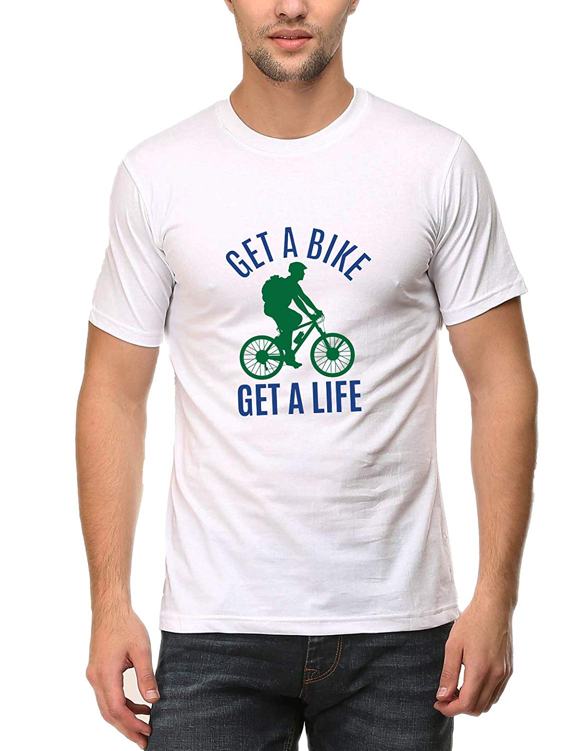 Swag Swami Men's Get A Bike Get A Life T-Shirt - Cyclop.in