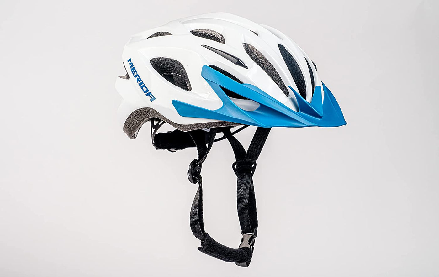 Merida Charger KJ201 Cycle Helmet | White & Blue - Cyclop.in