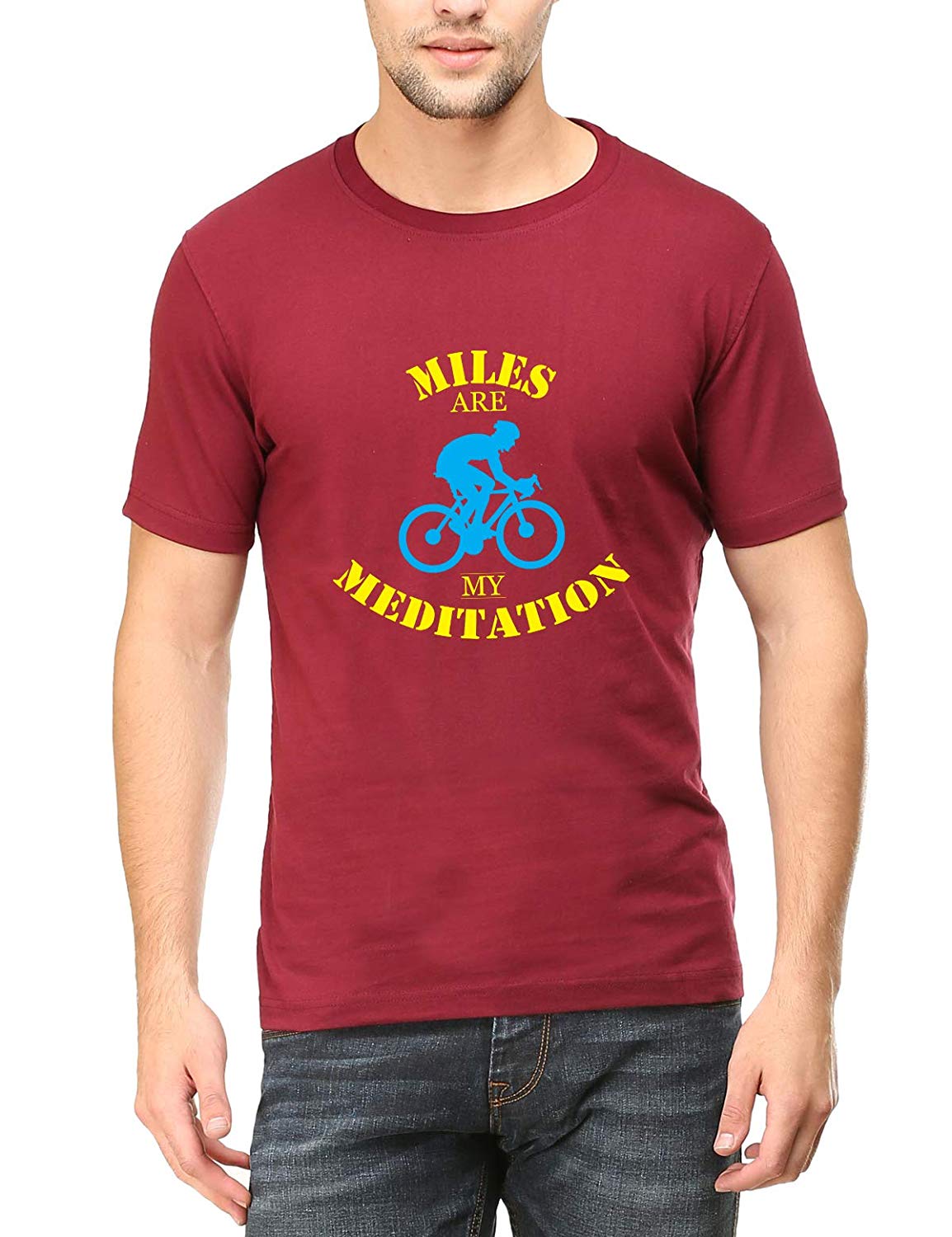 Swag Swami Men's  Miles Are My Meditation T-Shirt - Cyclop.in