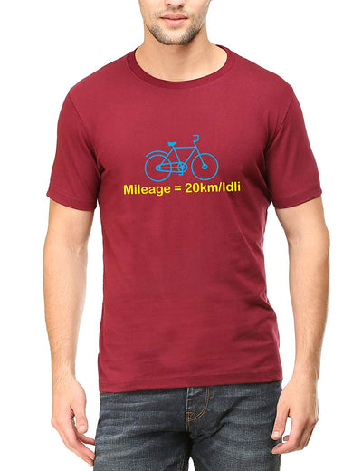 Swag Swami Men's  Mileage = 20km/Idli  T-Shirt - Cyclop.in