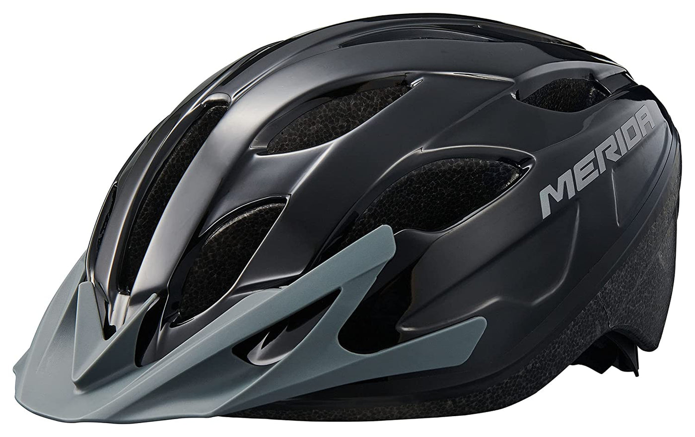 Merida RF7 One MTB Cycling Helmet Shiny Black & Grey - Cyclop.in