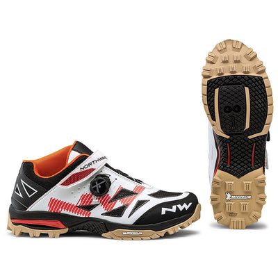 Northwave Enduro Mid Shoes - Off White/Orange - Cyclop.in