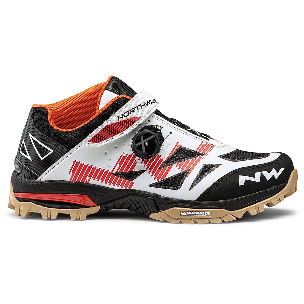Northwave Enduro Mid Shoes - Off White/Orange - Cyclop.in