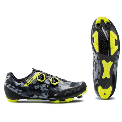 Northwave Rebel 2 Shoes - Camo Black/Yellow Fluo - Cyclop.in