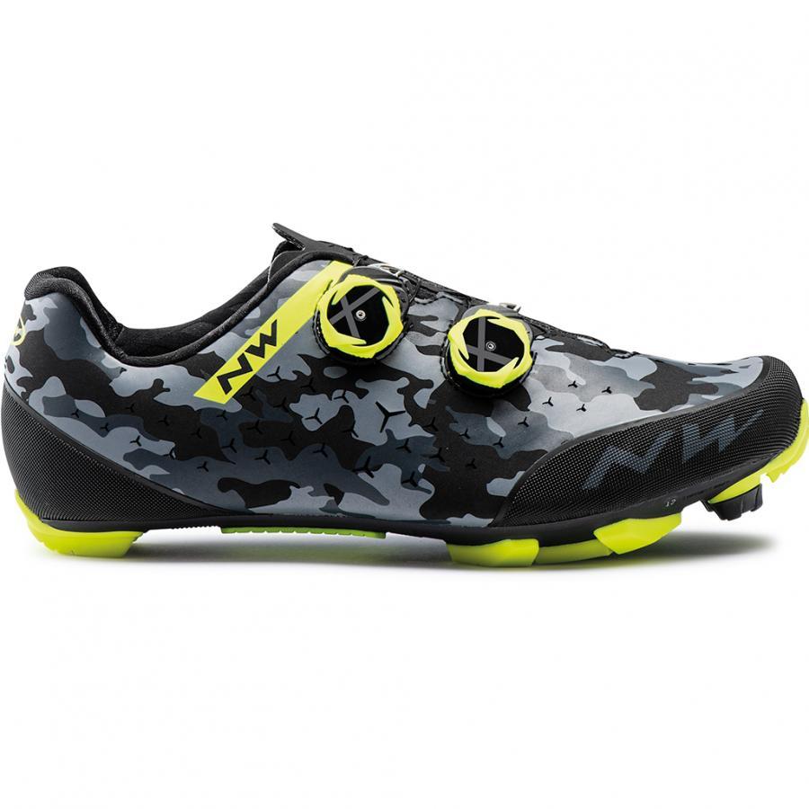 Northwave Rebel 2 Shoes - Camo Black/Yellow Fluo - Cyclop.in