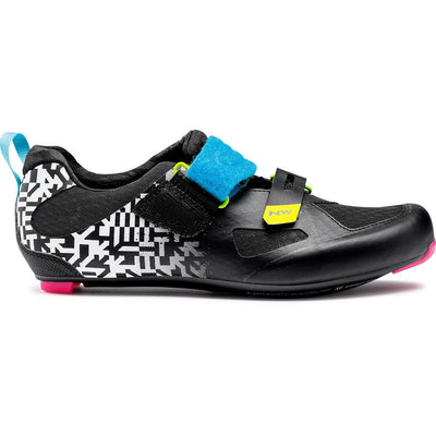 Northwave Tribute 2 Carbon Triathlon Shoes - White/Black/Multi Colour - Cyclop.in