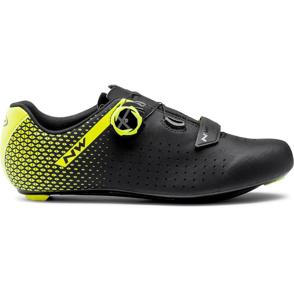 Northwave Core Plus 2 Road Shoes - Black/Yellow Fluo - Cyclop.in