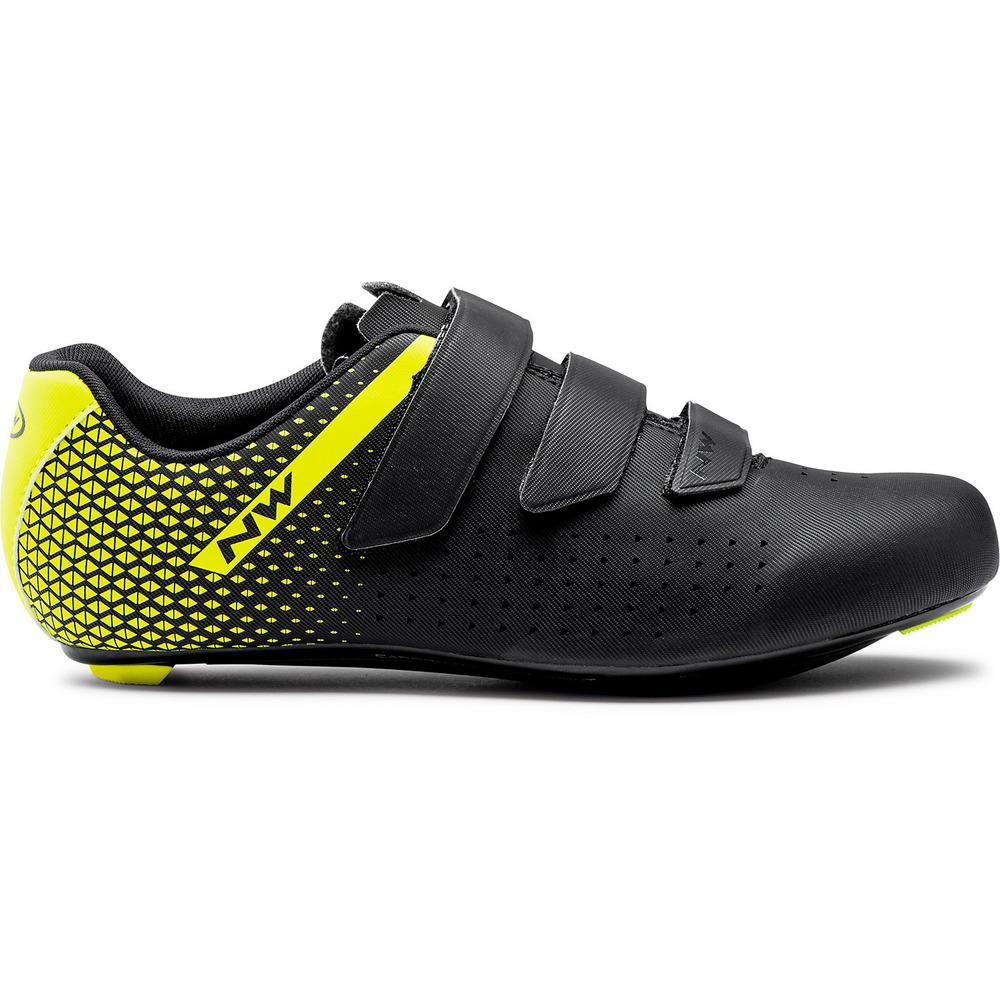 Northwave Core 2 Road Shoes  - Black/Yellow Fluo - Cyclop.in