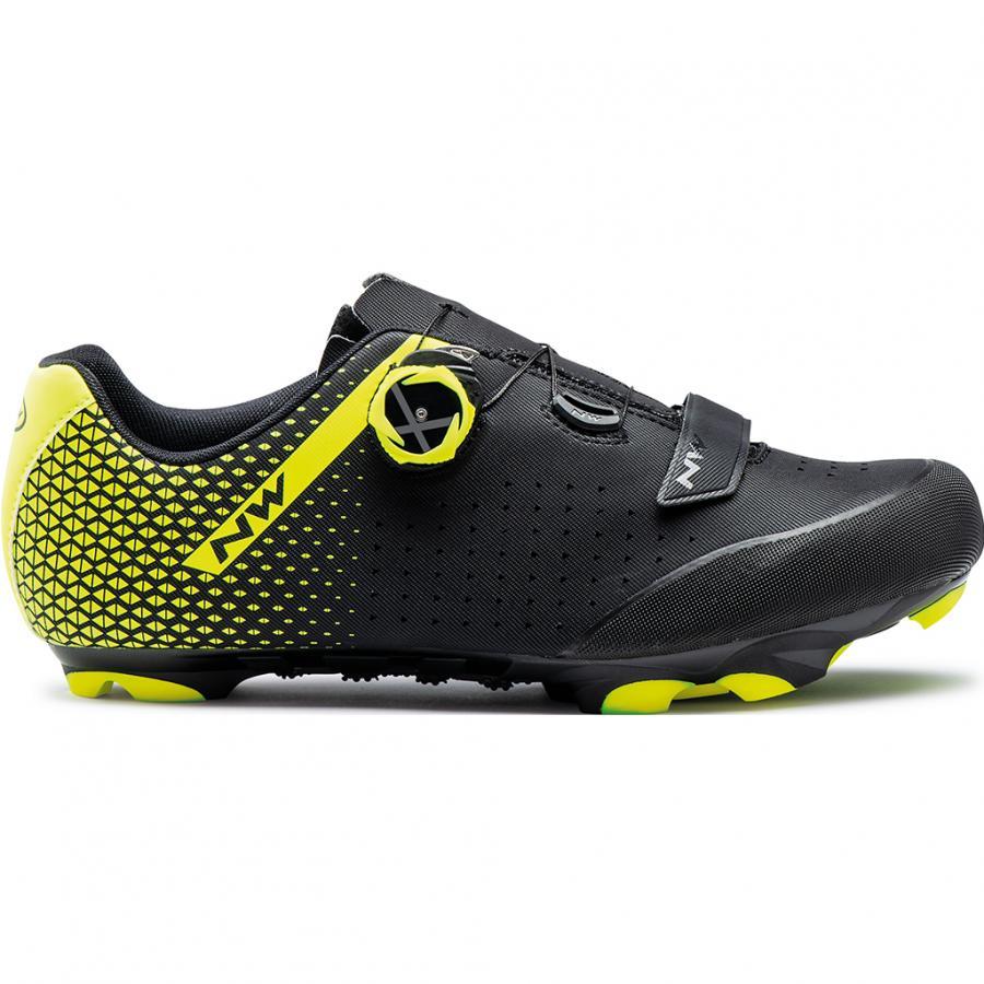 Northwave Origin Plus 2 Shoes - Black/Yellow Fluo - Cyclop.in