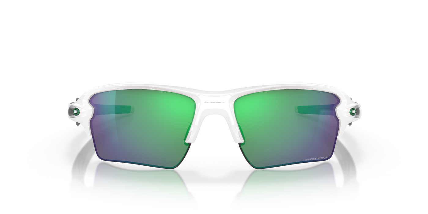 Oakley Flak Prizm Jade Lenses - Polished White Frame - Cyclop.in