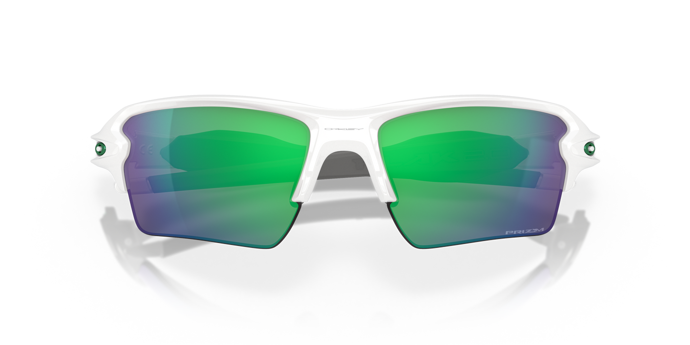 Oakley Flak Prizm Jade Lenses - Polished White Frame - Cyclop.in