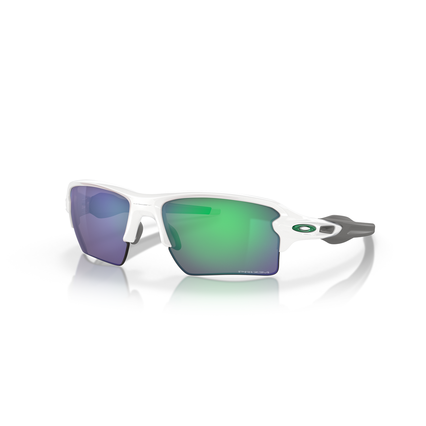 Oakley Flak Prizm Jade Lenses - Polished White Frame - Cyclop.in