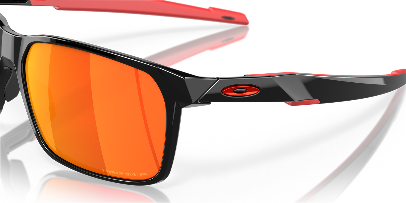 Oakley Portal X Prizm Ruby Polarized Lenses - Polished Black Frame - Cyclop.in