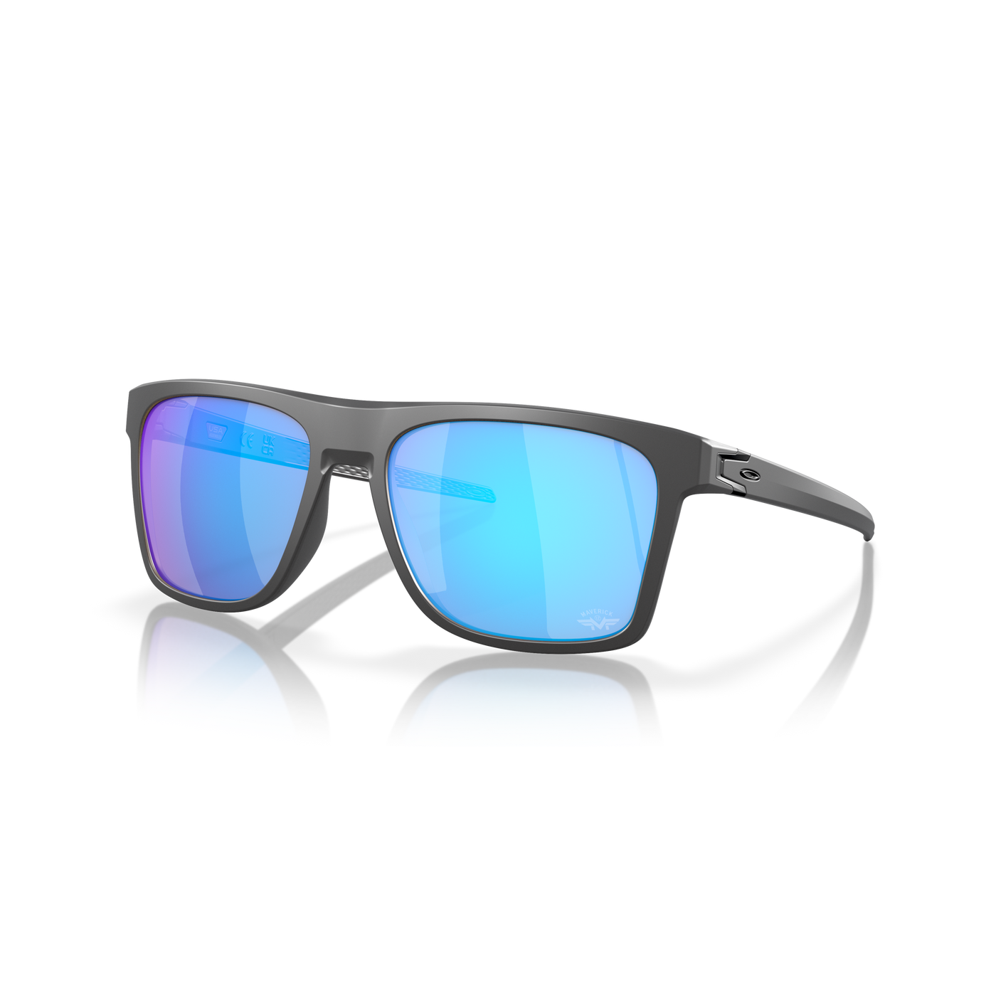 Oakley Leffingwell Maverick Vinales Collection Prizm Sapphire Lenses - Matte Dark Grey Frame - Cyclop.in