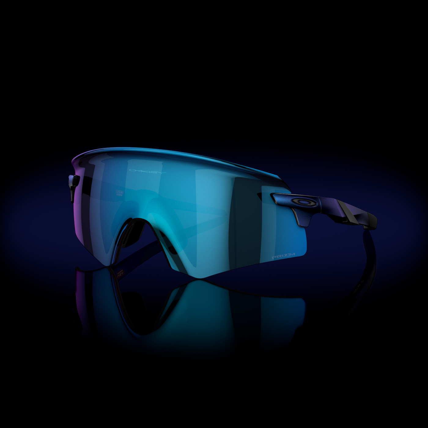 Oakley Encoder Prizm Sapphire Lenses - Matte Cyan/Blue Colorshift Frame - Cyclop.in